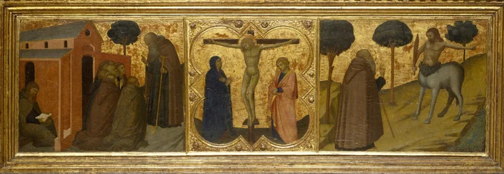 Saint Anthony Abbot Preaching; Christ on the Cross with the Virgin and Saint John; Saint Anthony Abbot